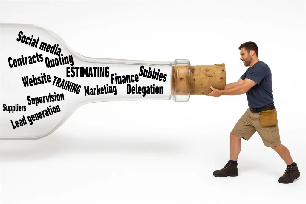 A builder weighed down by the day-to-day running of the business